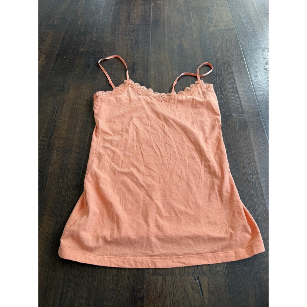 Old Navy Tank Top Women's Small Orange Lace Trim Y2K Cami Camisole Casual
